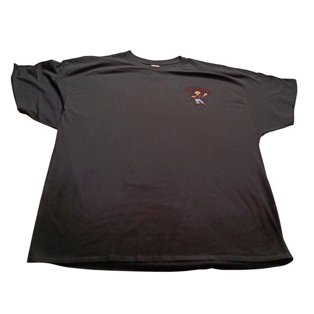 Gildan T-Shirt Men's Jacoby Custom Cues Mascot 3XL Black Pool Billiard Shirt